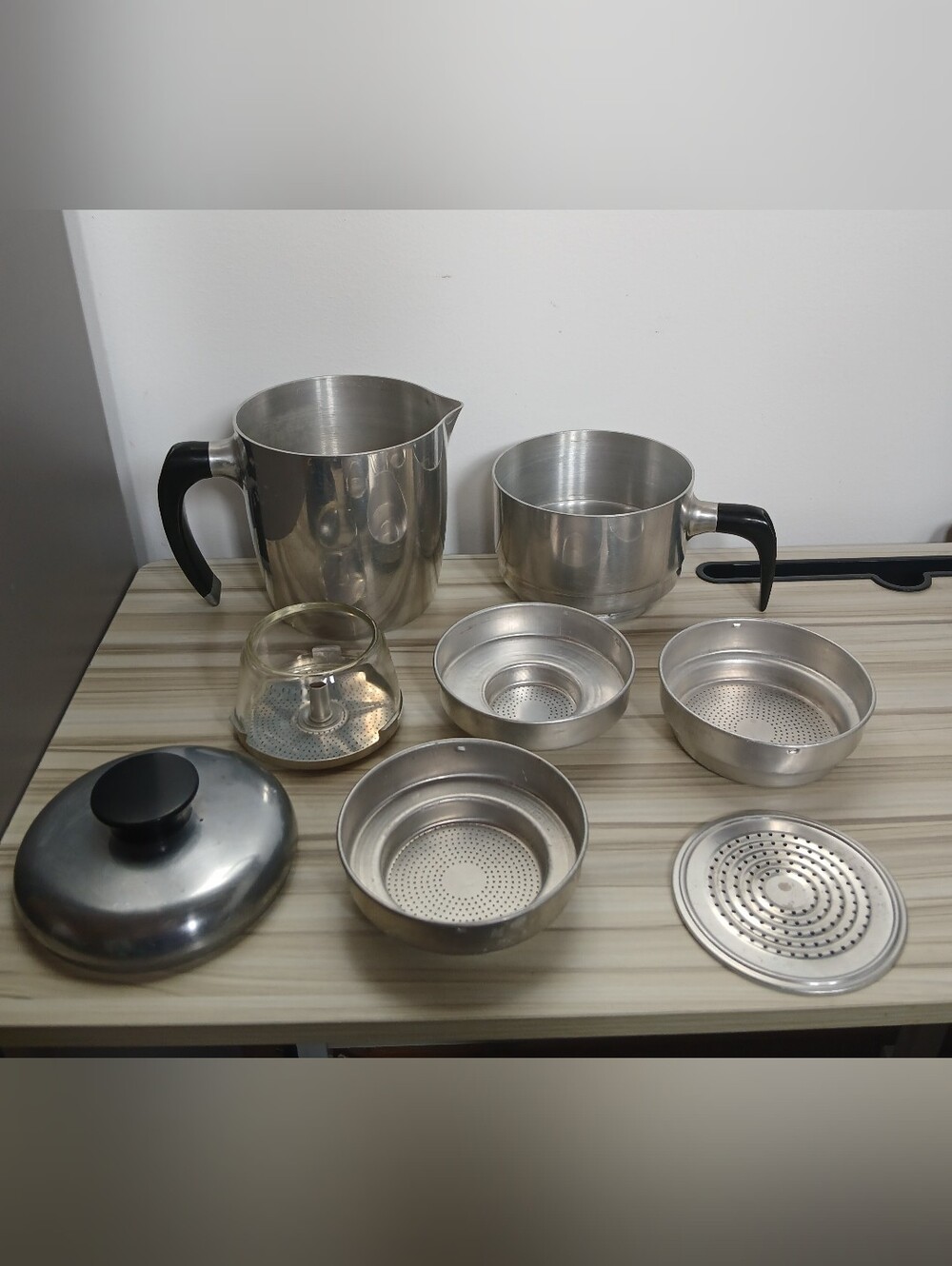 Vtg Wear-Ever Aluminum Percolator #990 Cowboy Coffee Pot Camping Stovetop Canada